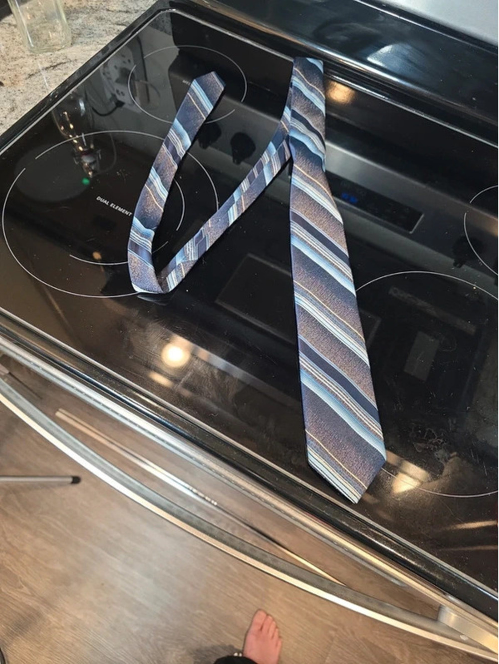 Lilly Daché Vintage Striped Neck Tie in Blue and Purple